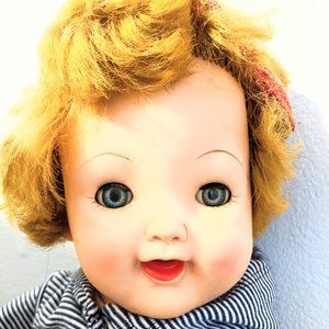 Vintage Doll soft rubber head  Cloth Body  Sleep Eyes  23"